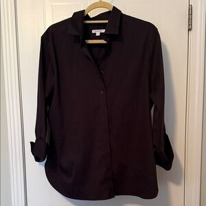 Chico's Black Button-Up No Iron Blouse